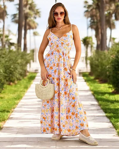 Royalfashion Naiste puuvillane midi-kleit