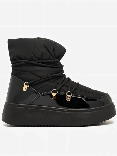 Royalfashion Women's slip-on snow boots in black Dabenda