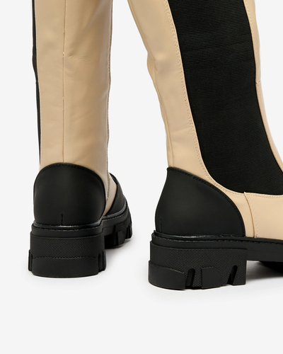 Royalfashion Beige women's mid-calf boots Blyss