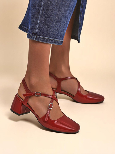 Royal Fashion Women's Lolita Low-Heeled Pumps with Decorative Straps