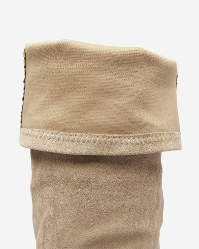 Женские сапоги за колено в цвете хаки Liki