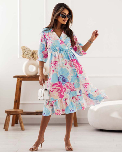 Royalfashion Naiste originaalmustriga midi-kleit