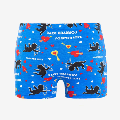 Men's blue boxer shorts with print - Underwear