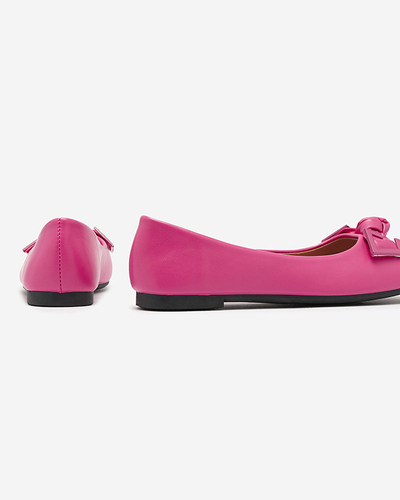 Women's pink ballerinas with decoration on the nose Caxien- Footwear