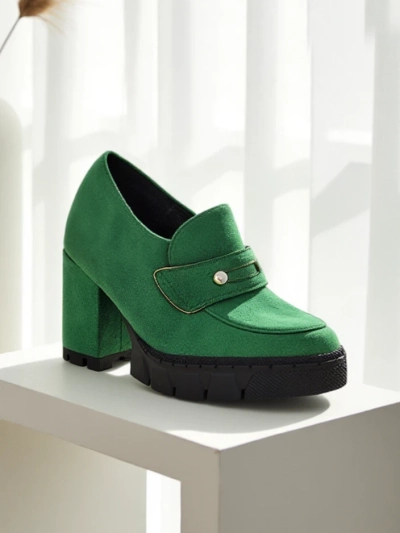 Royalfashion Women's moccasins on a high heel Qeziis