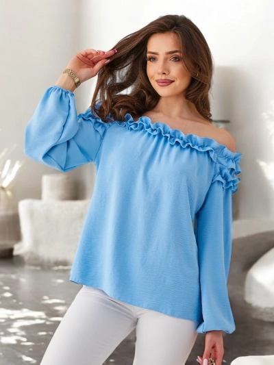 Royalfashion Women's blouse a la Spanish with frills