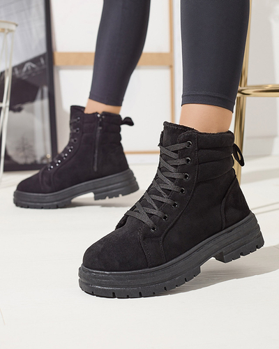 Women's insulated trapper boots in black colozre Tivica - Footwear