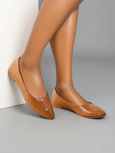 Royalfashion Women's patent ballet flats Aramiese