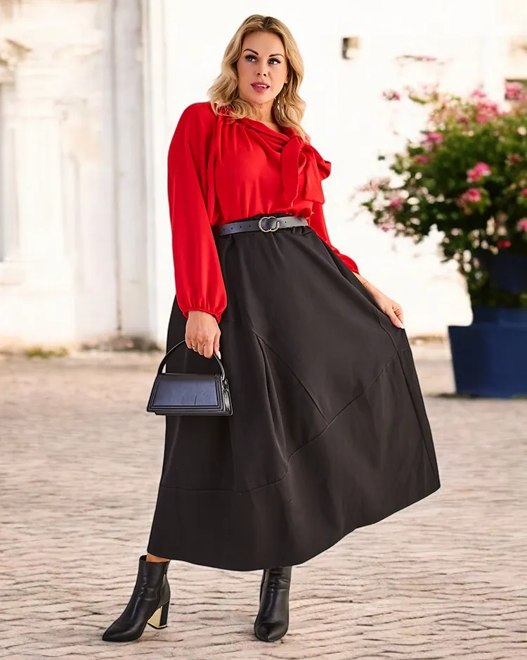 Royalfashion Kvinnor's midi kjol