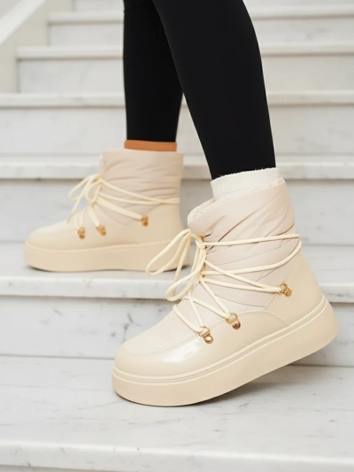 Royalfashion Naiste liibuvad lumesaapad kreemikas värviga Dabenda