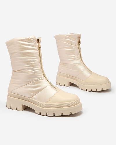 Royalfashion Naiste Tainve Beežid lamedakandilised saapad