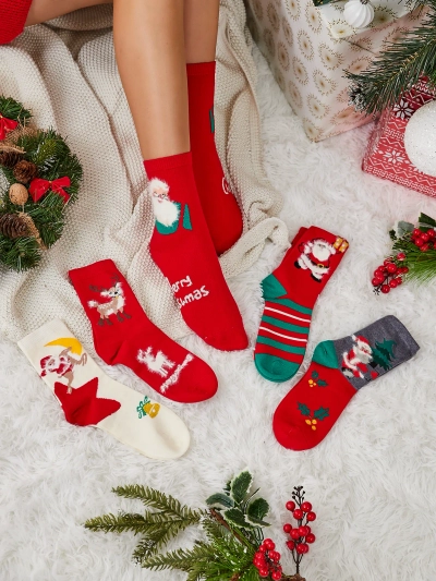 Royalfashion Kvumun ukuvun Christmas Sockmet 5/pack