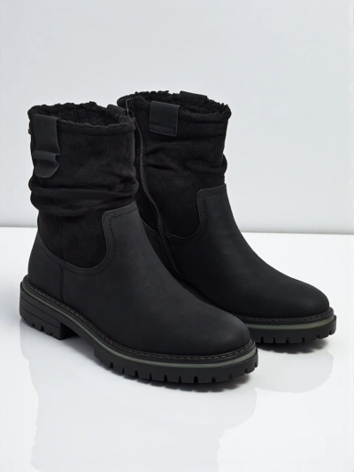 Wyższe botki damskie eko zamszowe Liora