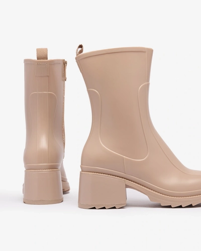 Royalfashion Beige matte women's wellingtons a'la boots Tentiris
