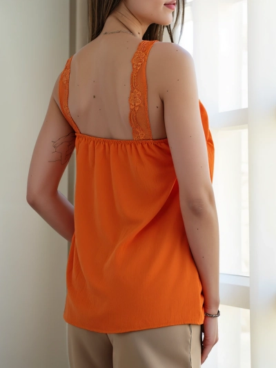 Royalfashion Women's blouse with lace straps