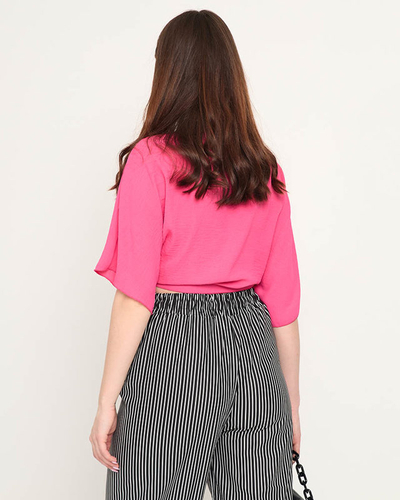 Dark pink women's short cape - Clothing