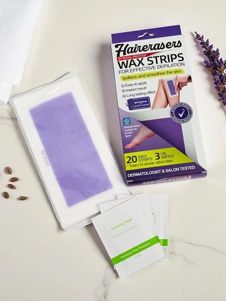 Wax strips for body hair removal