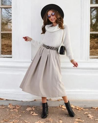 Gøyalfashion Kvinnene girde skjørt a 'al corduroy