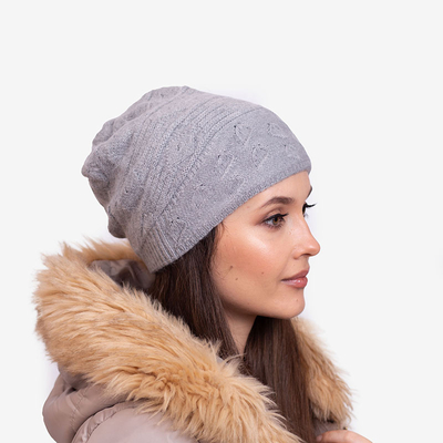 Gray warm ladies double layer hat - Accessories