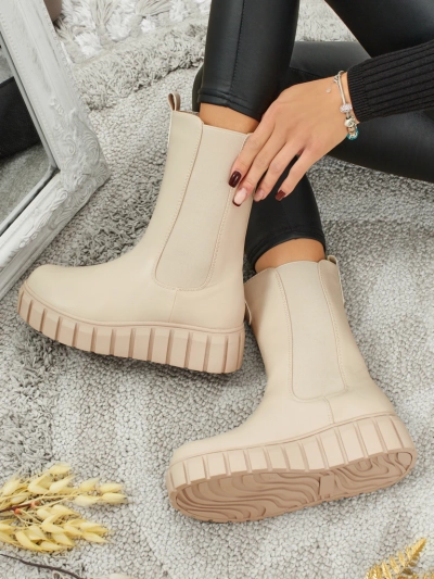 Livora Eco-Leather High Ankle Boots for Women