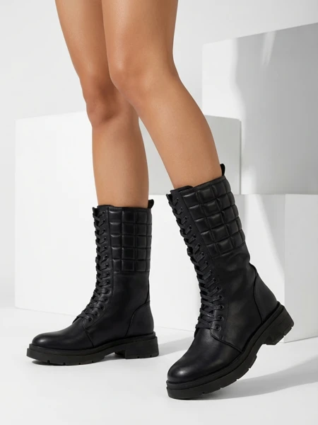 Royalfashion Women's lace-up boots Ominoc