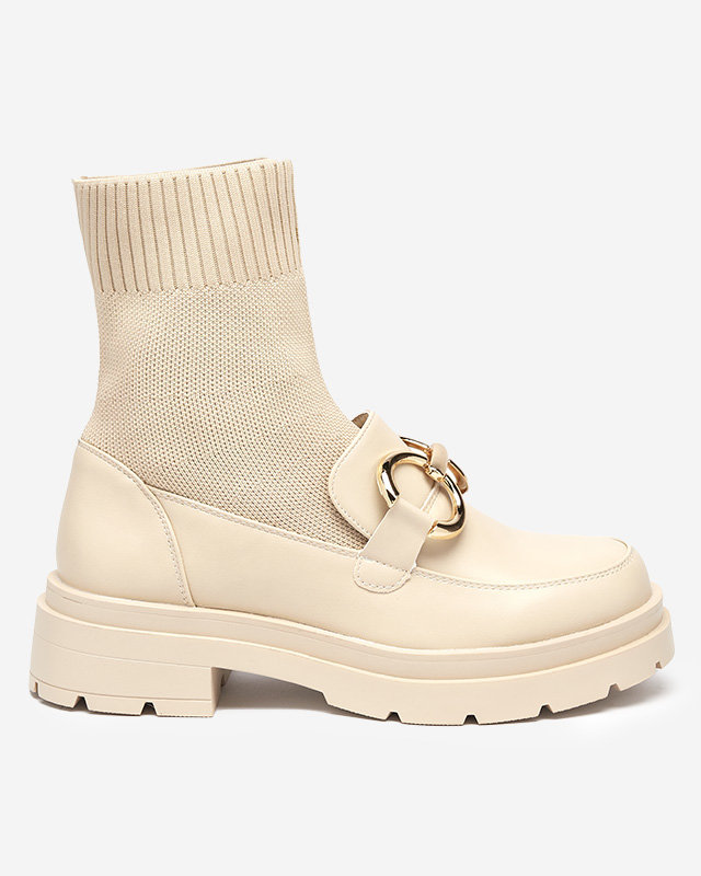 Beige women's high-top Qenarisa shoes - Footwear