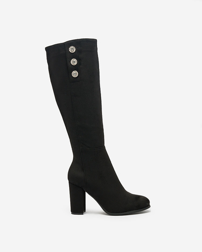 Royalfashion Black women's knee-high boots Gacetat