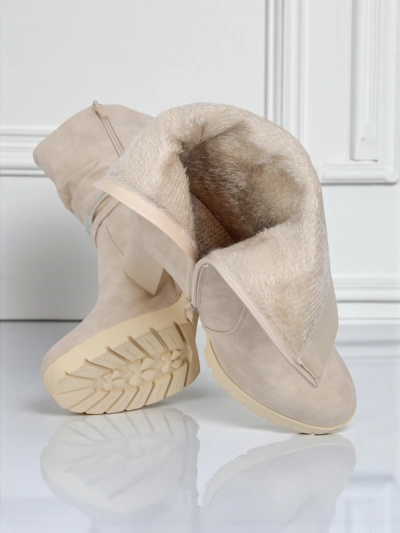 Matte Women's Ankle Boots with Block Heel Ashen Bloom