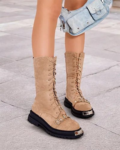 Royalfashion Women's Lace-up Boots Werces