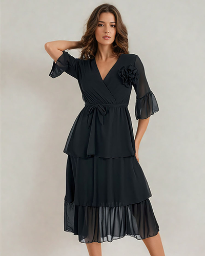 Royalfashion Naiste midi-kleit rüüsidega