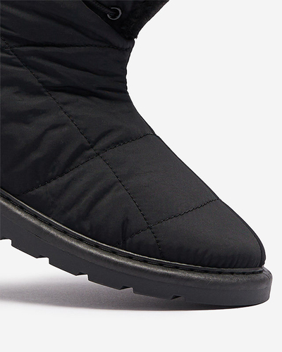 Luna Women's Black Fabric Warm Winter Boots