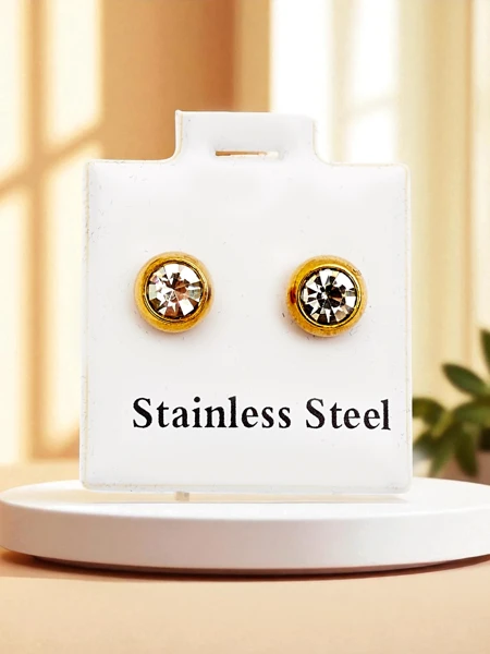 Royalfashion Women's hoop earrings with cubic zirconia