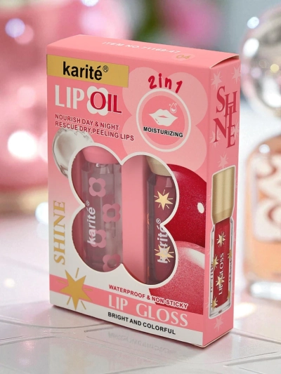 Lady Bug 2-in-1 Glitter Lip Gloss and Clear Lip Gloss