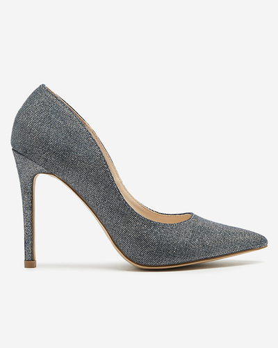 Графитовые голографические женские туфли на шпильке Soddo- Footwear
