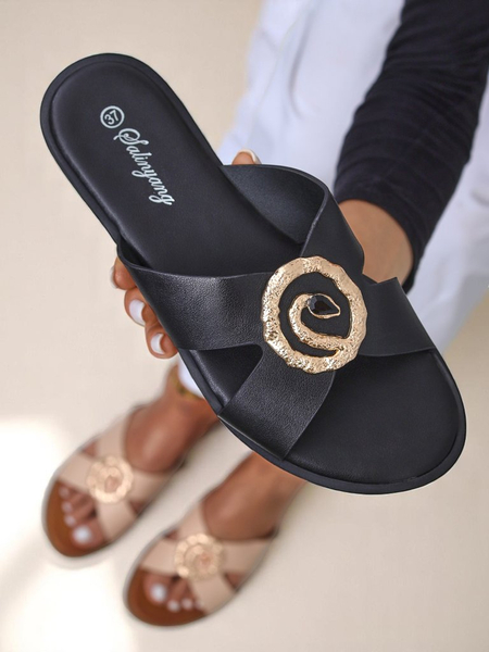 Royalfashion Женские шлепанцы на плоской подошве Golden Step