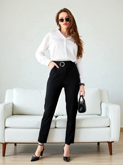 Pantaloni Bella Melodia mustas värvitoonis