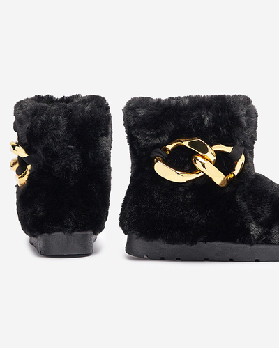 Royalfashion Black women's a'la snow boots with fur Sattopa