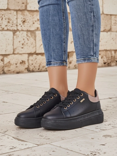 Women's Callista Royalfashion black eco-leather platform sneakers