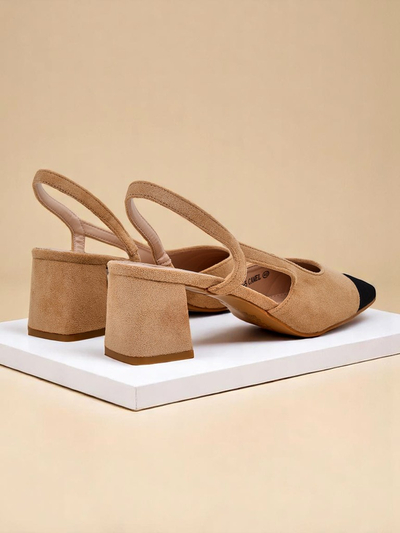 Royalfashion Women's Low Heel Pumps with Decorative Toe Eleganzo