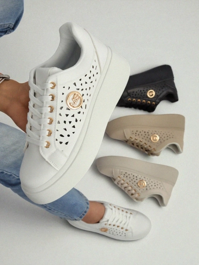 Aurelia Bianca – White Platform Sneakers Royalfashion Ecru