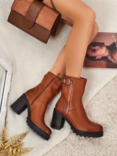 Women's Sylvarra Eco-Leather Ankle Boots with Block Heels