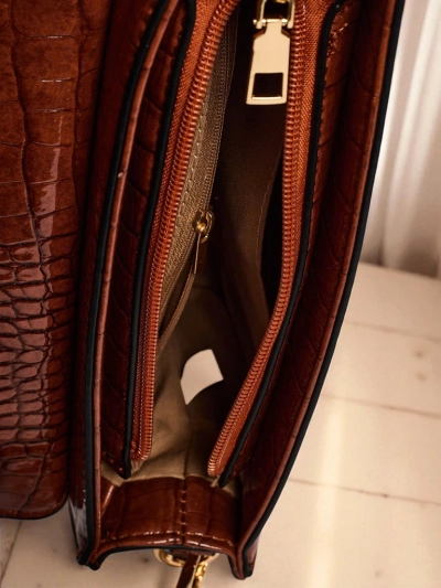 Aurelia Elegante Camel - Mini seemisnahast ja lakitud naiste käekott Venezia Classico