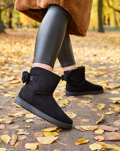 Royalfashion Black a'la snow boots eco suede Giorii