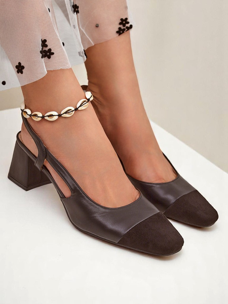 Royalfashion Women's Low Heel Pumps with Decorative Toe Eleganzo