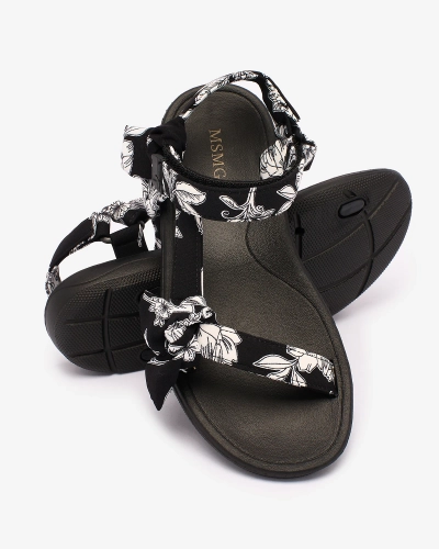 Royalfashion Women's sandals with print in black Andreti