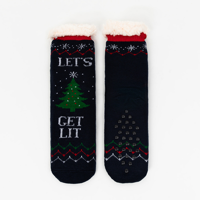 Women's socks with a Christmas pattern - Underwear