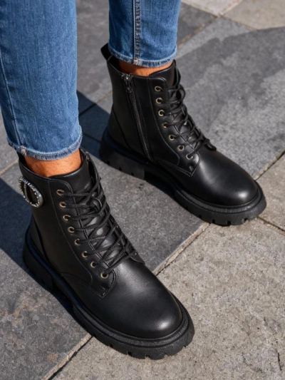 Royalfashion Eco leður kvenskór ökla boots Enoll