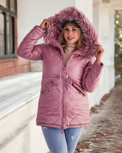Royalfashion Naiste tikitud jakk roosas