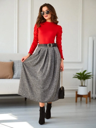 Royalfashion Kvinnor's midi kjol