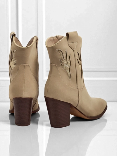 Women's heeled cowboy boots with decorative inserts Cendria